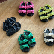 韩国儿童鞋2024夏季宝宝凉鞋软底公主鞋女童沙滩鞋潮童蝴蝶结