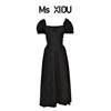 Ms XIDU 原创设计24SS甜酷仙女长裙重工立体提花收腰大摆连衣裙夏