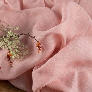 茱萸粉高端100支纯苎麻连衣裙衬衫袍子品牌订单定制面料布料