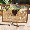 签名板册签到框树台本结婚礼庆生日年会指纹相框道具爱心木片创意
