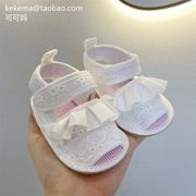 夏季婴儿凉鞋女宝宝鞋子棉布公主软底防滑婴幼儿6到12个月学步鞋