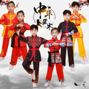 武术服装儿童功夫一整套中国风少儿少年中国红套装学生服透气薄款