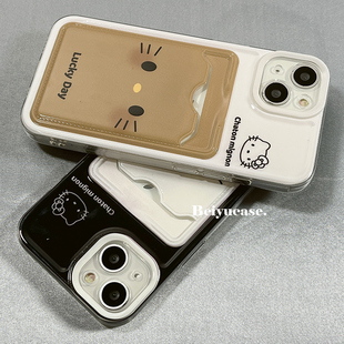 可爱卡通HelloKitty卡包适用苹果15promax手机壳放照片iPhone1415pro小众11女13防摔12硅胶14pro保护套软