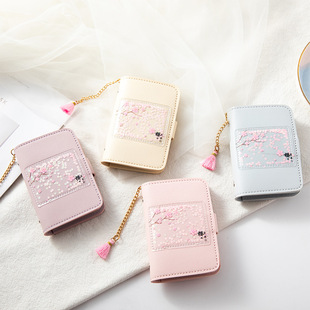 小巧多卡位卡包女可爱粉嫩色系，个性超薄防消磁名片卡片收纳包