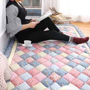 韩式韩国全棉纯棉田园拼布家用地毯，卧室满铺床边爬行垫榻榻米地垫