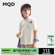 怪兽系列 MQD童装儿童polo衫24夏印花T恤宽松翻领全棉短袖