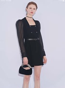 黛比家巨式国际网纱袖连衣裙西装裙2021秋N543502D-3580