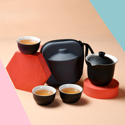 陶瓷快客杯旅行茶具套装功夫茶具便携露营户外茶具整套