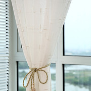 窗帘白纱纯色亚麻纱客厅，卧室阳台纱帘，定制成品遮阳窗纱
