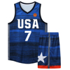 美国队usa篮球队服比赛服diy印号梦十四球衣，杜兰特7号球衣双口袋