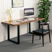 简约美式实木电脑桌台式桌家用原木桌子时尚办公桌写字台双人书桌