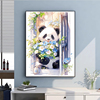 可爱熊猫钻石画2024满钻客厅砖石秀十字绣，儿童点钻画卧室治愈