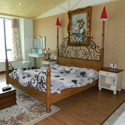 欧式家具 美式1.5米铁艺柱子双人床1.8米1.2米地中海公主婚床0031