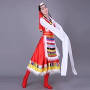高档女装民族服装秧歌服舞台装，演出服装藏族舞蹈，服饰藏族水袖舞蹈