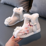 童鞋棉鞋中国女童冬季女童鞋鞋，鞋子宝宝唐装汉服&古风拜年风