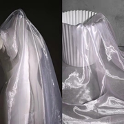 漂白色水晶纱 混纺透视水光感网纱 高档婚纱裙子服装设计师布面料