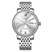 男士手表商务高档品牌，瑞士双日历腕表夜光，防水机械表全自动