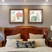 定制美式卧室装饰画复古欧式餐厅客厅背景墙挂画花鸟温馨主卧床头