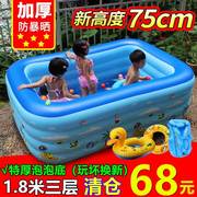 充气游泳池家用儿童浴缸婴儿宝宝洗澡桶加厚超大型号室外方形水池