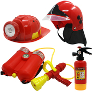 儿童消防员山姆玩具装备套装，背包喷水声光帽仿真灭火器背心马甲
