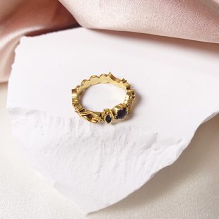 法国La2l复古小众轻奢戒指个性独特设计感复古宝石戒指时尚高级感