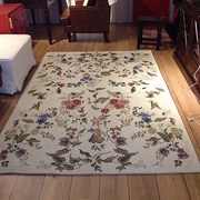 美式地毯客厅欧式田园茶几垫家用图案卧室床边毯进门地垫餐厅机洗