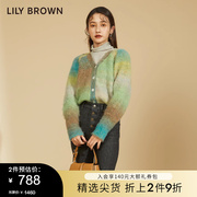 LILY BROWN秋冬款 设计感晕染保暖针织开衫外套LWND225045