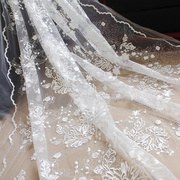 白黑红(白黑红)亮片，刺绣蕾丝婚纱diy面料连衣裙衣服，装饰材料婚庆窗帘布料