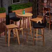 实木吧台吧椅酒吧奶茶店咖啡厅高吧椅(高吧椅，)高脚凳甜品店水吧高脚椅