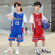 童装男童夏季篮球服短袖运动套装儿童小学生比赛训练队服速干球衣