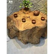 实木茶几大木墩茶台茶桌，根雕墩子异型，民宿原创设计原木树桩树墩