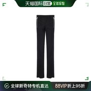 香港直邮givenchy男士，黑色羊毛两侧饰有银色拉链西装裤14f52660