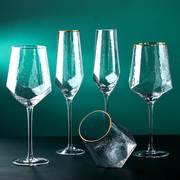 红酒杯套装家用高档白葡萄酒高脚杯高颜值金边水晶香槟杯子轻奢风