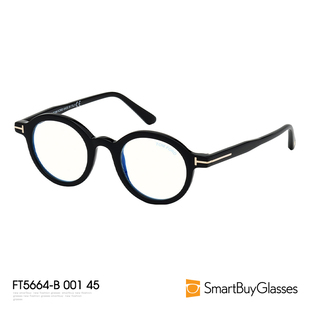 tomford汤姆福特眼镜框男女，自带蓝光镜片时尚，黑框框架镜ft5664-b