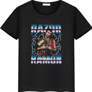 WWE剃雷蒙RAZOR RAMON摔角印花SCOTT HALL短袖宽松T恤男女同款