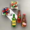 卡通创意夏季饮品透明汽水瓶，冰箱贴磁贴文创果汁酒瓶冰箱装饰