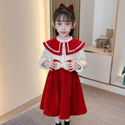 连衣裙孩长袖裙子设计感韩版洋气公主裙童秋冬装女