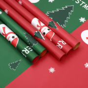花喜爱圣诞礼物包装纸防水圣诞节平安夜，包花纸(包花纸，)双色苹果纸圣诞树纸