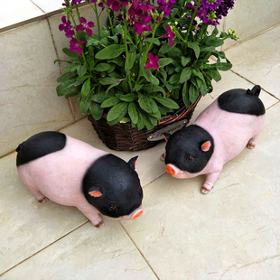 花园装饰庭院摆件创意小猪，模型树脂工艺品动物仿真猪摆件