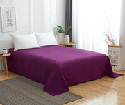 纯棉床单单件纯色单色被双人，单人1.2全棉1.5床，1.8米深紫艳紫色