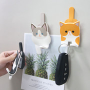 日韩创意猫咪造型冰箱，贴夹子挂钩多功能磁吸金属面黑白板场景