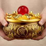 铜聚宝盆摆件纯招铜制工艺品黄铜，米缸大号家居，客厅装饰品存钱罐财