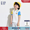 gap男幼童2024夏季撞色短袖polo衫儿童装，舒适亲肤上衣465357
