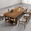 办公桌北欧实木书柜一体写字桌家用去客厅化学习桌工作台大长书桌
