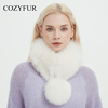 cozyfur狐狸毛围巾(毛围巾)女冬季气质，甜美大毛球皮草磁扣吸扣毛毛围脖潮