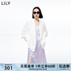 lily夏女装(夏女装)气质，纯色通勤风，复古双排扣纯色七分袖西装外套
