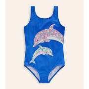 英国mini B BD童装 女童2024蓝色鲸鱼吊带连体游泳衣泳装