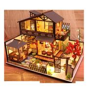 diy手工模型小屋拼装礼物房子建筑制作生日大型别墅玩具木质中国