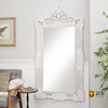 欧式现代白色雕花梳妆镜家用卧室，玄关壁挂穿衣镜，卫生间挂墙化妆镜