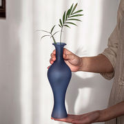 日式磨砂玻璃花瓶复古禅意小花器古典新中式现代家居装饰摆件搭配